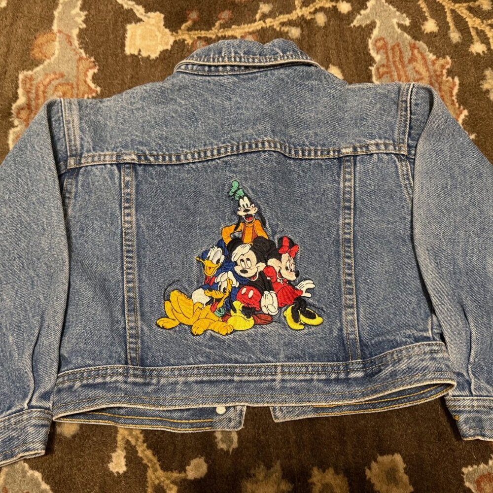 Kids Vintage 1990s Disney Store Mickey and Friends Denim Jacket Size M Unisex